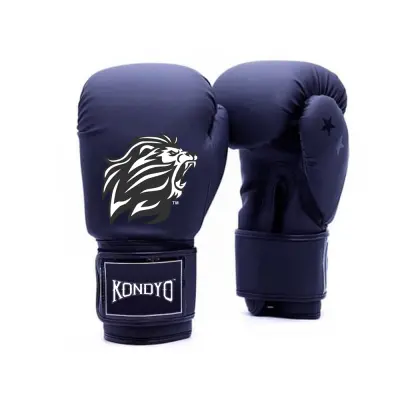 B2B Custom KON-12 Navy Boxing Gloves | Proveedor de Equipo de Boxeo Premium