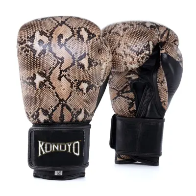 Premium Snakeskin Pattern Boxing Gloves (Model: KON-16) – OEM & Custom Manufactured