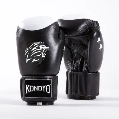 Custom Made KON-19 Black & White Boxing Gloves | Proveedor de Equipo de Boxeo Premium