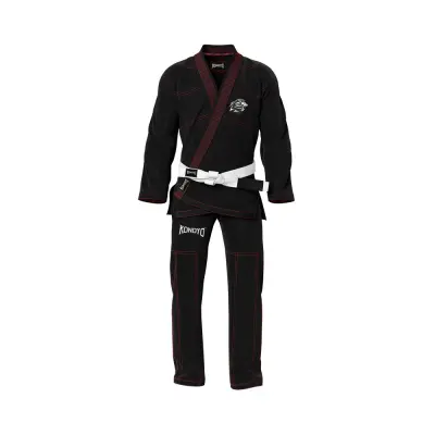 Professional Black Martial Arts Uniform KON-5011 – Premium Training Gi with Contrast Stitching and Trim | Uniforme d'Arts Martiaux Noir Professionnel